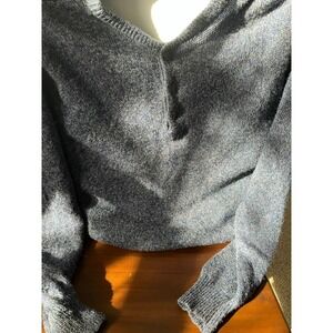 Pendleton Shetland Wool Button Neck Sweater‎ Blue Knit Pullover